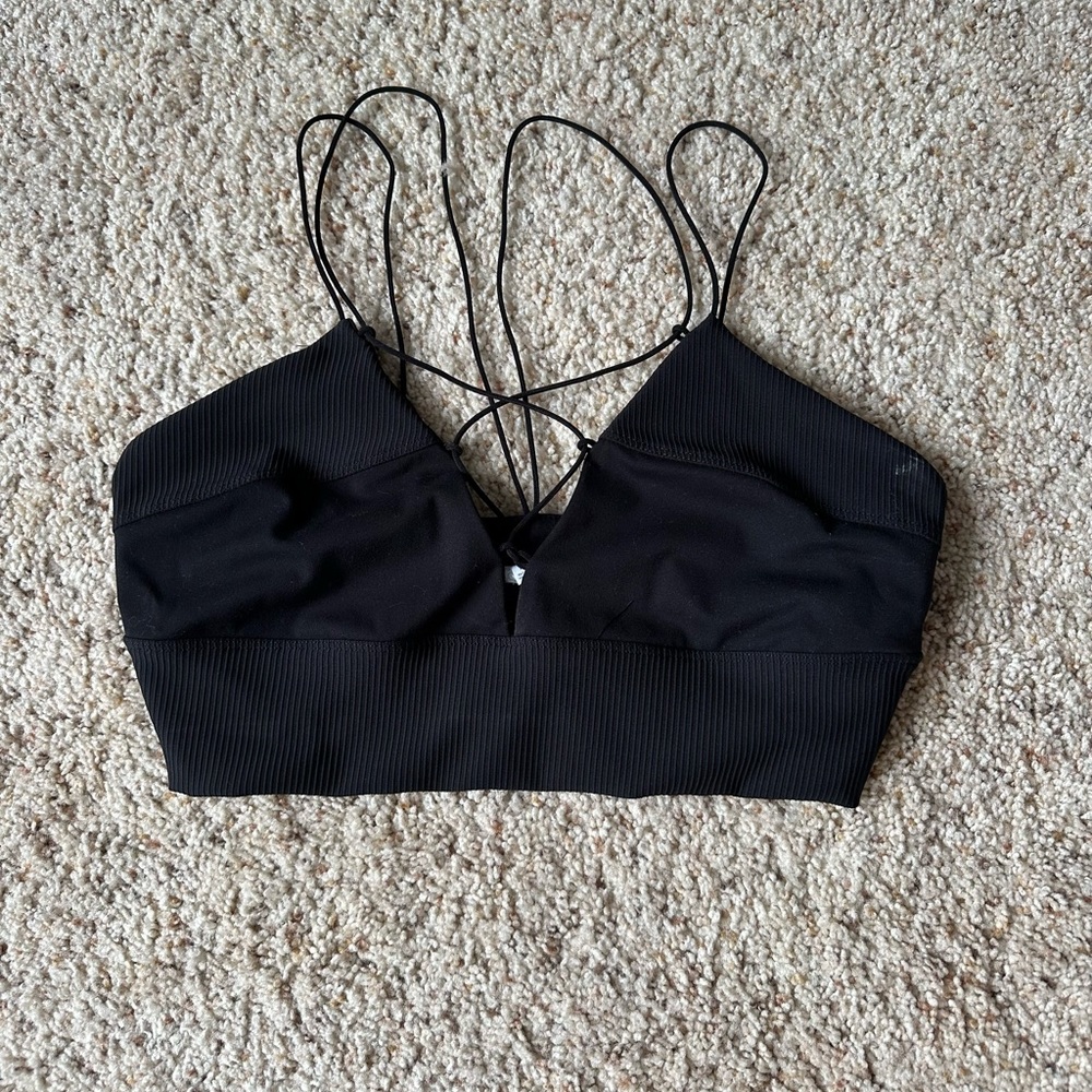 Garage strappy black top. Size M. Worn once, in perfect condition